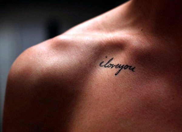 Iloveyou Clavicle Tattoo For Men