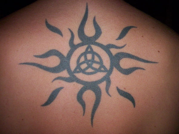 Impressive Celtic In Tribal Sun Tattoo