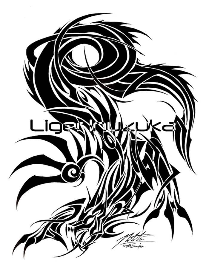 Incredible Tribal Dragon Tattoo Sample By Ligerinuzuka