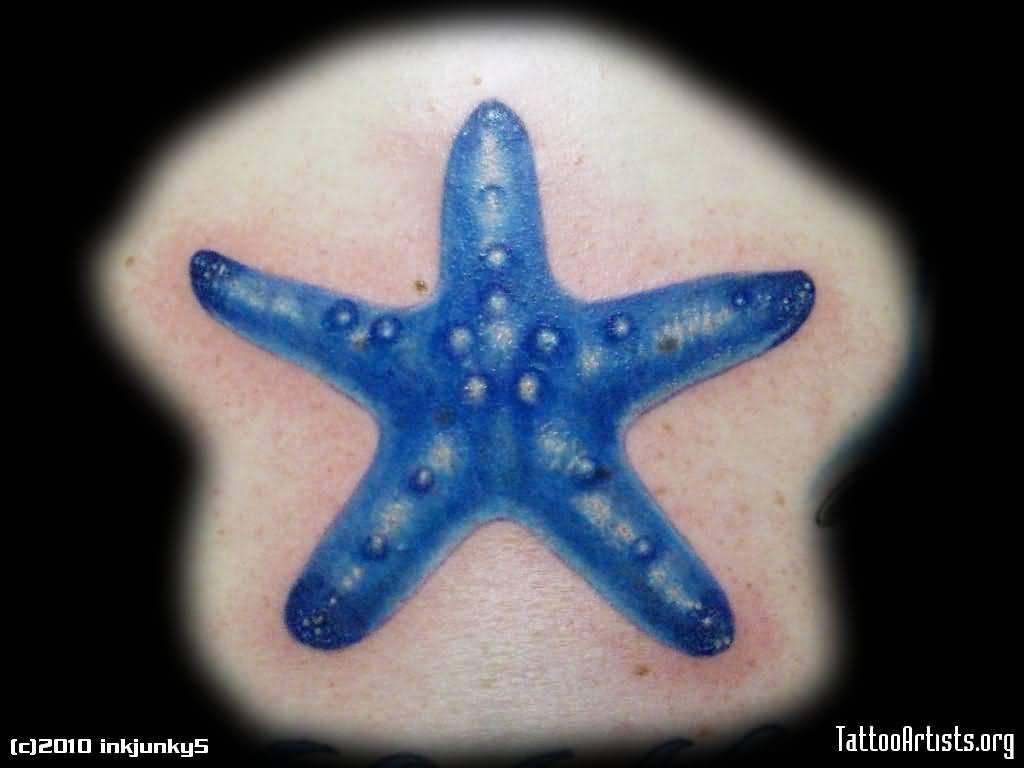 Lovely Blue Starfish Tattoo