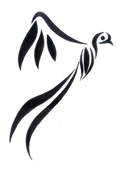 Lovely Tribal Bird Tattoo Design