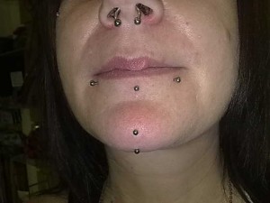 Lower Lip And Chin Piercing For Girls
