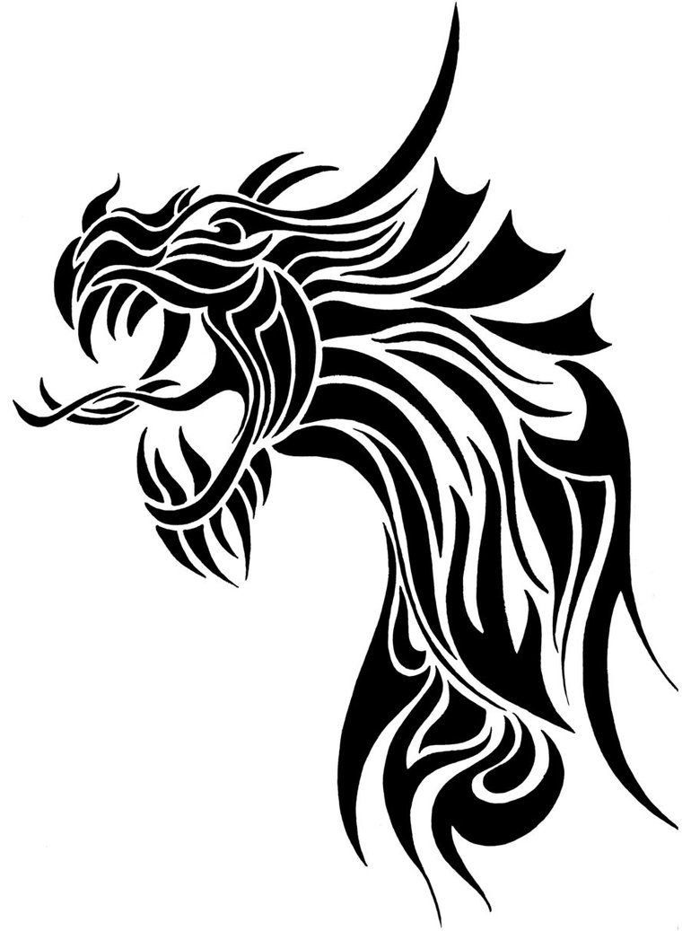 Magnificent Tribal Dragon Tattoo Design