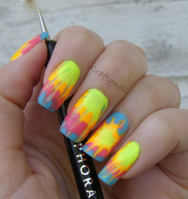 Multicolor Acrylic Nail Art Design Idea