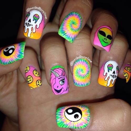 Multicolor Nails With Beautiful Designs Nail Art
