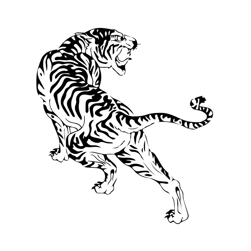 Nice Angry Tribal Tiger Tattoo Design