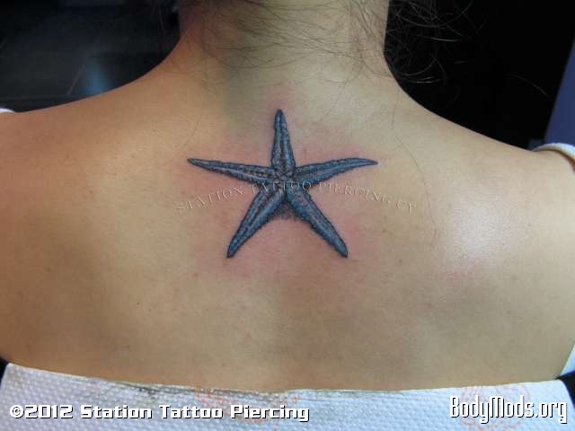 Nice Starfish Tattoo On Nape