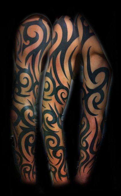 32 Amazing Tribal Sleeve Tattoos 