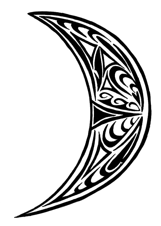 Nice Tribal Half Moon Tattoo Design