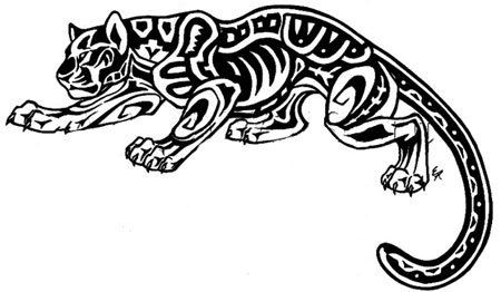 Nice Tribal Jaguar Tattoo Sample