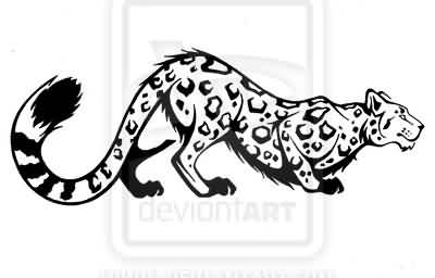 Nice Tribal Leopard Tattoo Design