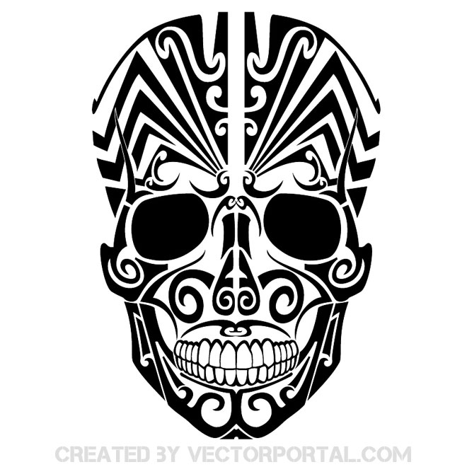 Nice Tribal Mask Tattoo Design