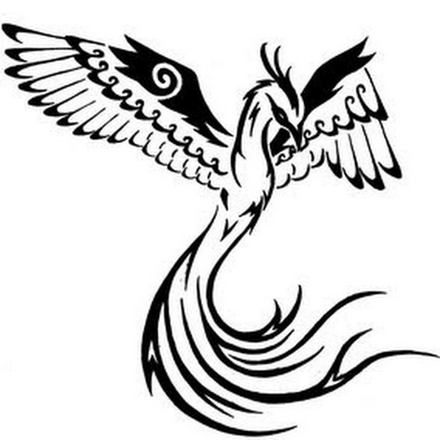 Nice Tribal Phoenix Tattoo Design
