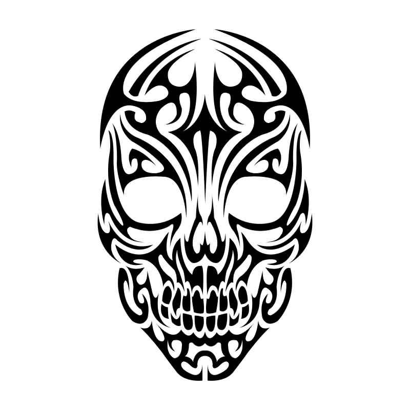 Nice Tribal Skull Tattoo Design