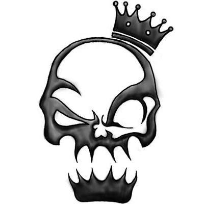 Nice Tribal Skull Wearing Crown Tattoo Design