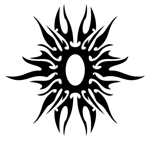 Nice Tribal Sun Tattoo Design