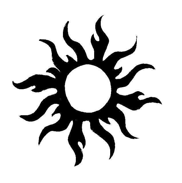 Nice Tribal Sun Tattoo Sample