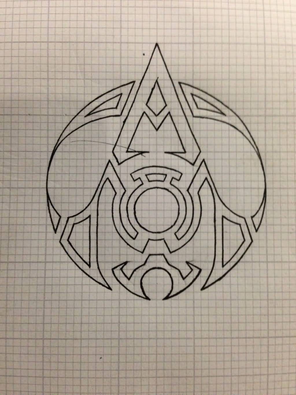 Outline Assassins Creed Logo Tattoo Design