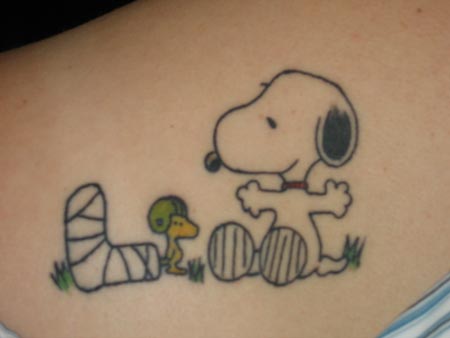 Outline Snoopy Tattoo