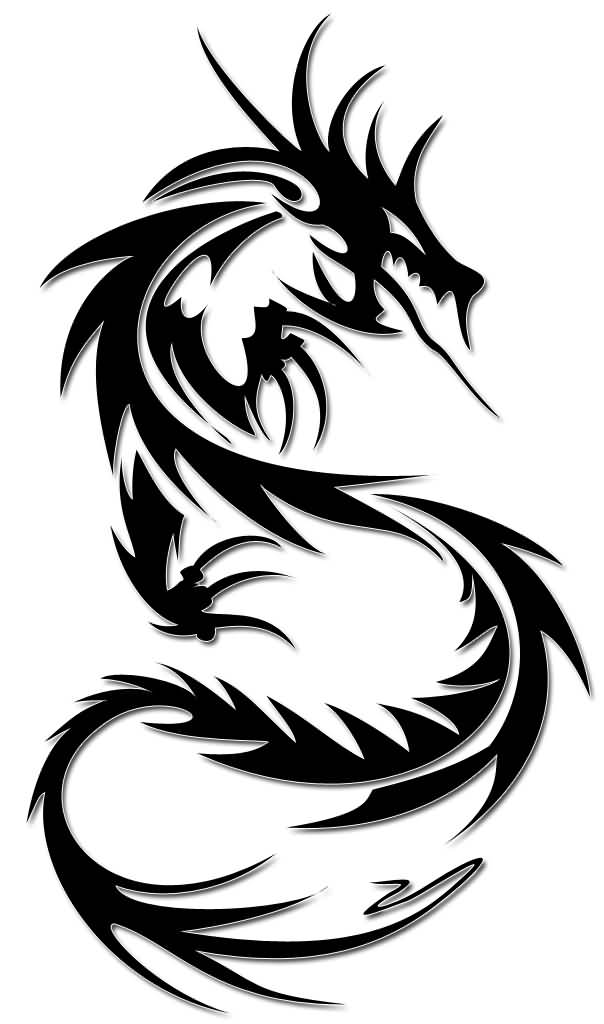 Outstanding Tribal Dragon Tattoo Design (2)