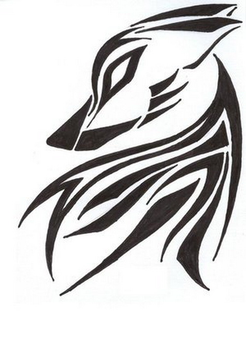 Outstanding Tribal Wolf Tattoo Sample