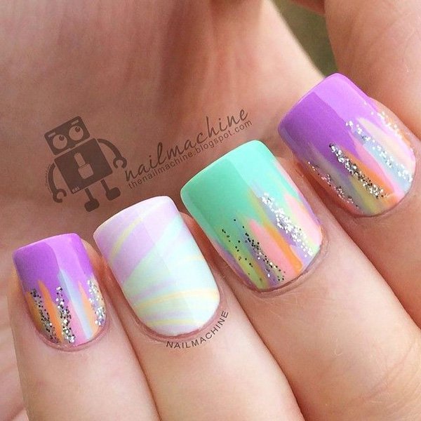 Pastel Inspired Ombre Nail Art