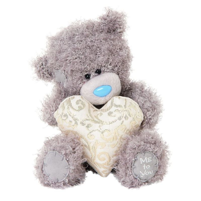 Patterned Heart With Plush Tatty Teddy Bear