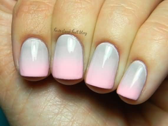 Pink And Grey Ombre Pastel Nail Art