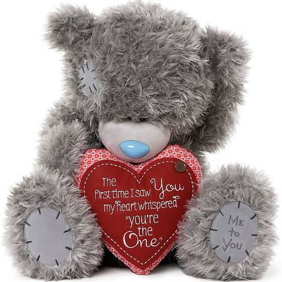 Plush Tatty Teddy With Heart Picture