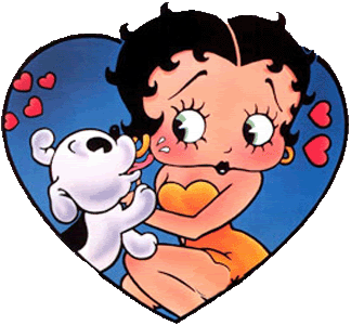 Puppy Licking Betty Boop Picture