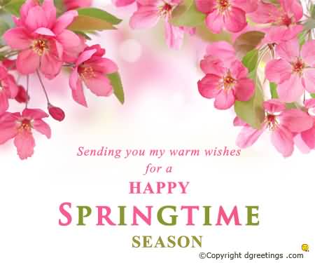 Sending You My Warm Wishes For A Happy Springtime Season Card