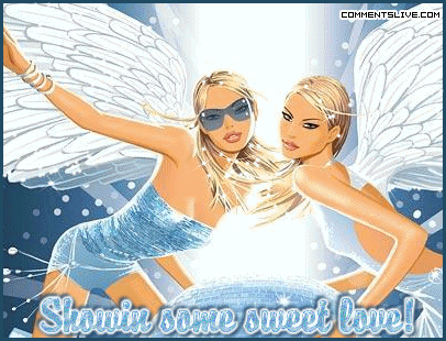 Showing Some Sweet Love Two Angels Glitter Picture