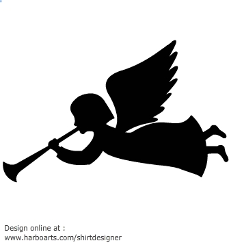 Silhouette Angel Playing Serenity Instrument Picture