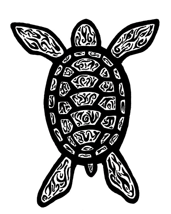 Simple Large Tribal Turtle Tattoo Design By Shieve