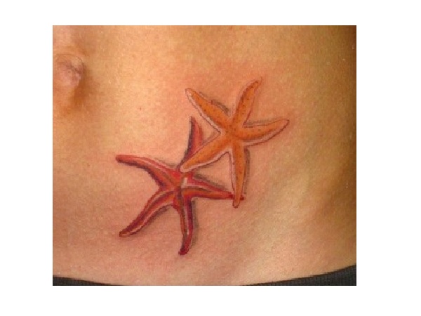Simple Two Starfishes Tattoo