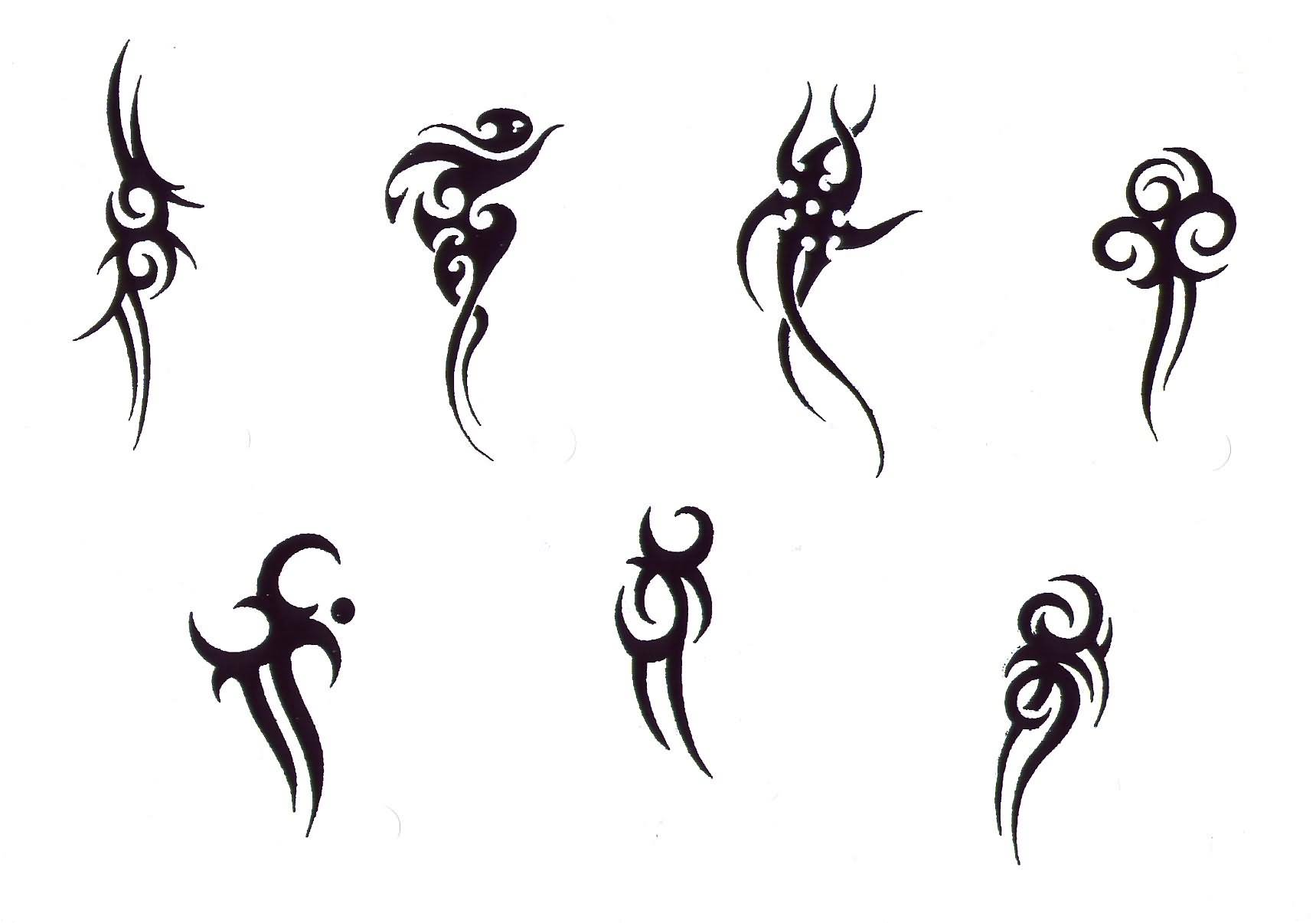 Small Black Tribal Tattoos Design Set