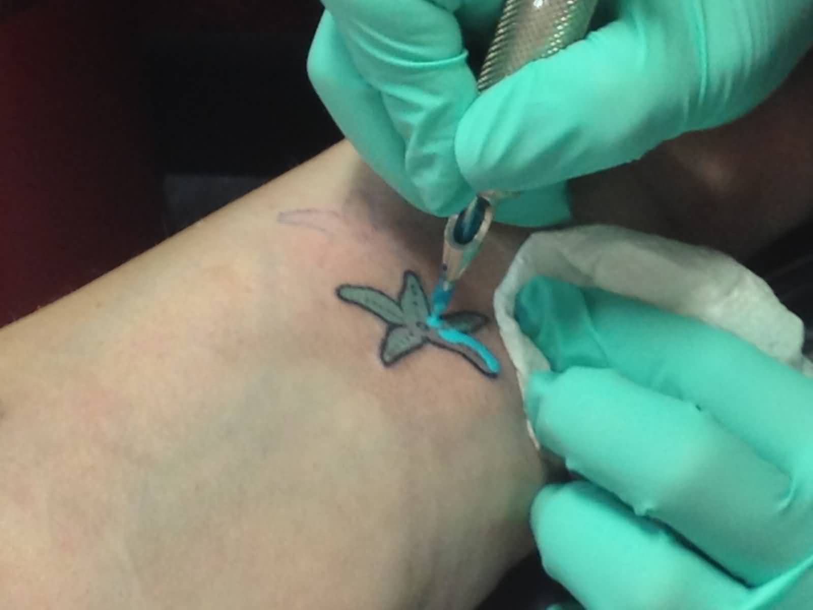 Small Starfish Tattoo On Wrist