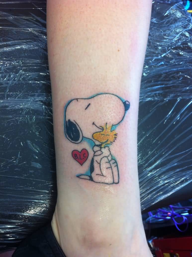 Snoopy Tattoo On Leg by Fizzink
