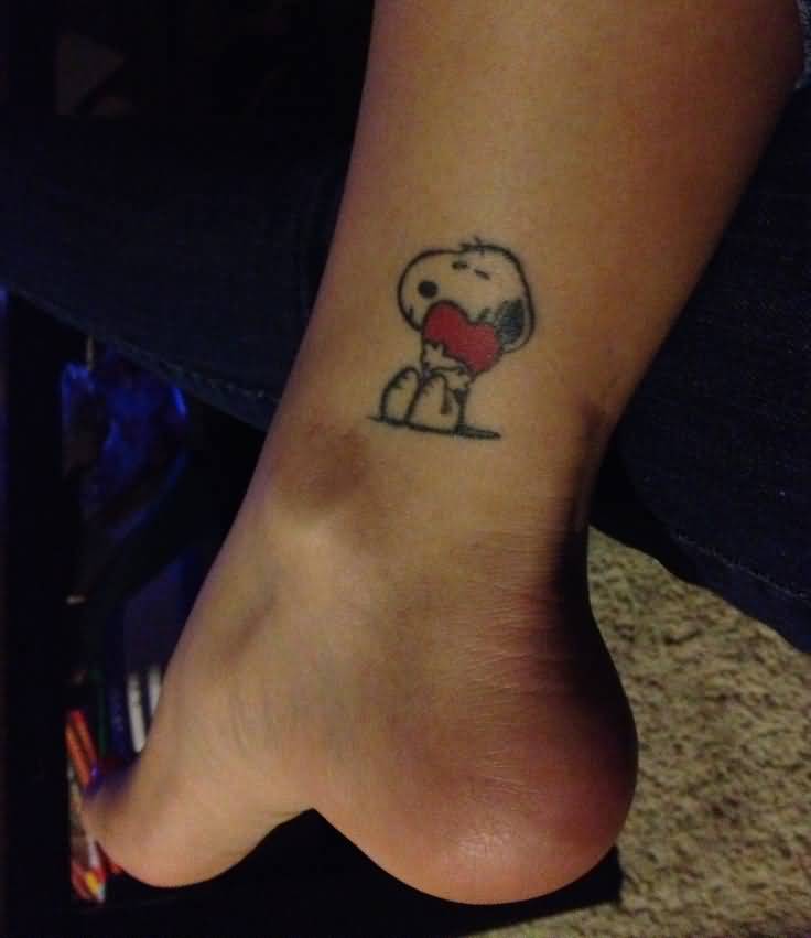 Snoopy Tattoo On Leg