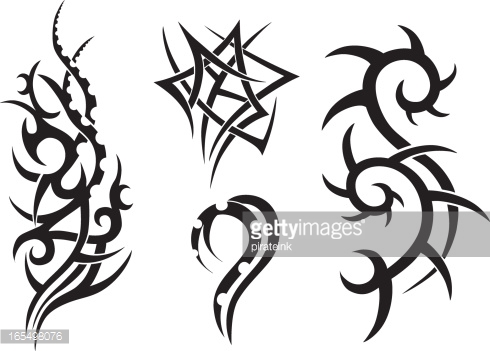 Star And Other Tribal Tattoo Designs