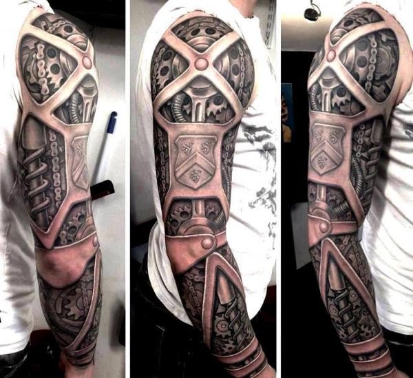Steampunk Tattoo On Right Sleeve