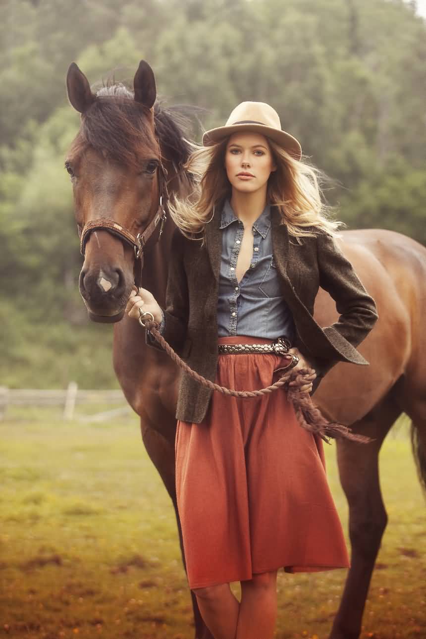 Stunning Country Girl With Horse Picture