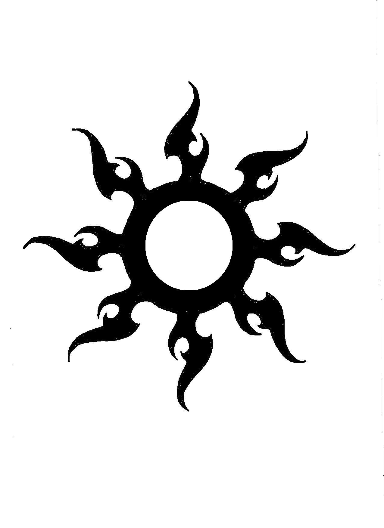 Stunning Tribal Sun Tattoo Design