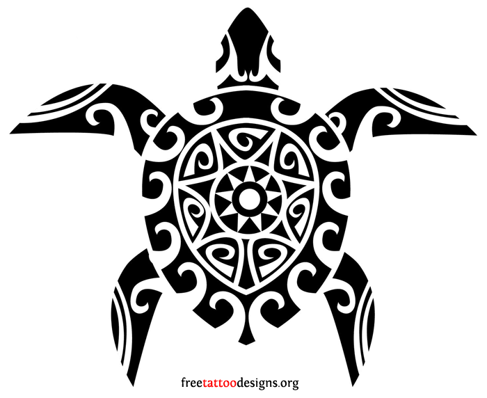 Superb Sun On Tribal Turtle Tattoo Design