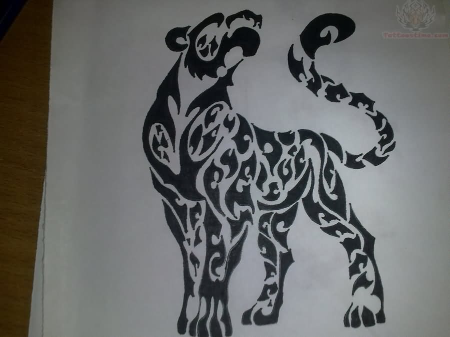Superb Tribal Jaguar Tattoo Design