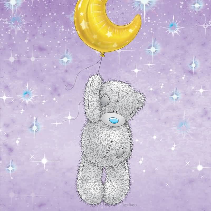 Tatty Teddy Hanging With Moon Picture