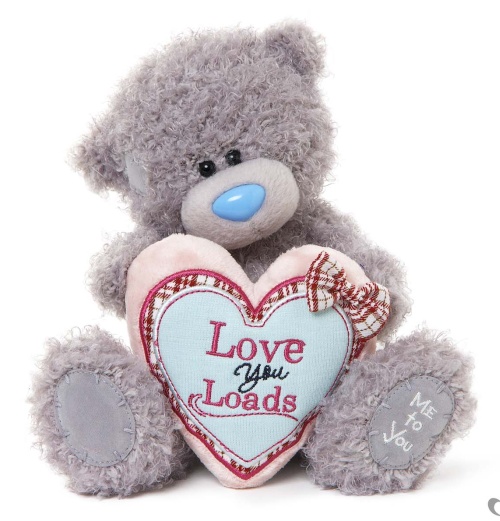 Tatty Teddy Holding Love You Loads Heart With Bow Image