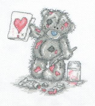 Tatty Teddy Painted Heart On Paper