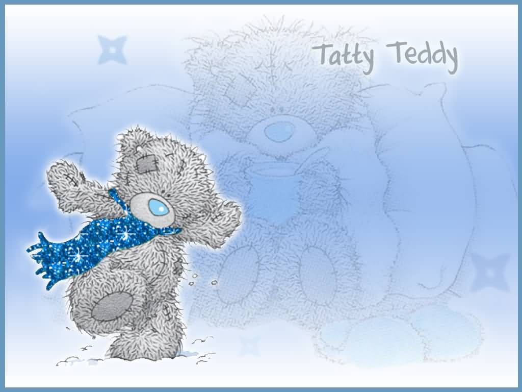 Tatty Teddy Playing In Snow During Winter Season