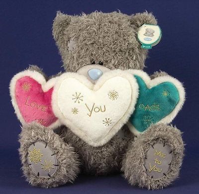 Tatty Teddy Plush Bear With Three Hearts